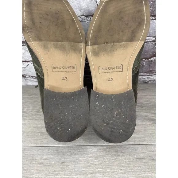 Steve Madden Iggy Green Leather Handcrafted Wingtip Oxfords Shoes Men Sz 43EU/10