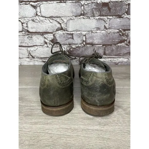 Steve Madden Iggy Green Leather Handcrafted Wingtip Oxfords Shoes Men Sz 43EU/10