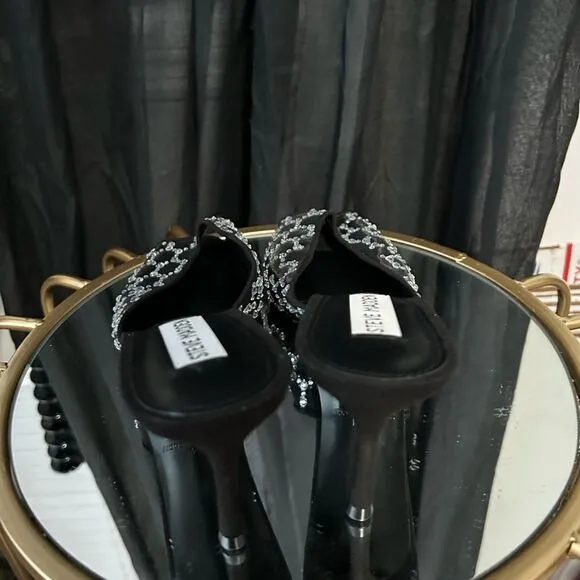 Steve Madden Rowe Mesh Crystal Mules NEW