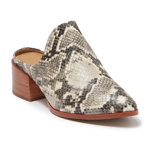 STEVEN BY STEVE MADDEN DEANDRA SNAKESKIN EMBOSSED MULES SIZE 7.5 NIB