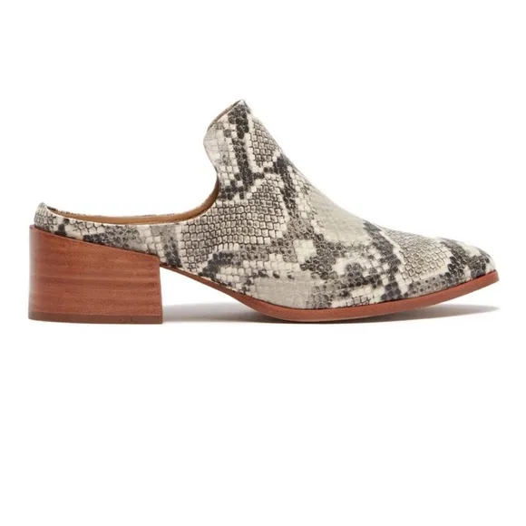 STEVEN BY STEVE MADDEN DEANDRA SNAKESKIN EMBOSSED MULES SIZE 7.5 NIB