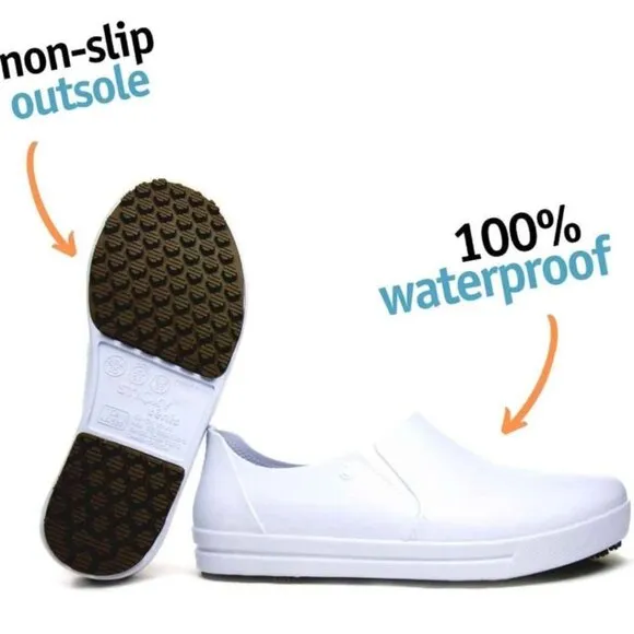 Sticky Slip On Work Shoe for Women - Nursing - Chef - Waterproof Non-Slip Comfor