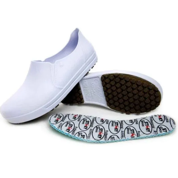 Sticky Slip On Work Shoe for Women - Nursing - Chef - Waterproof Non-Slip Comfor