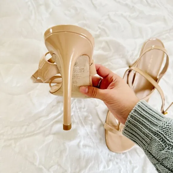 Stuart Weitzman Align Silver Sandal Size 11 $425
