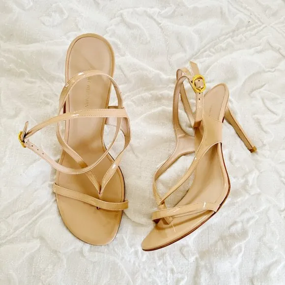 Stuart Weitzman Align Silver Sandal Size 11 $425