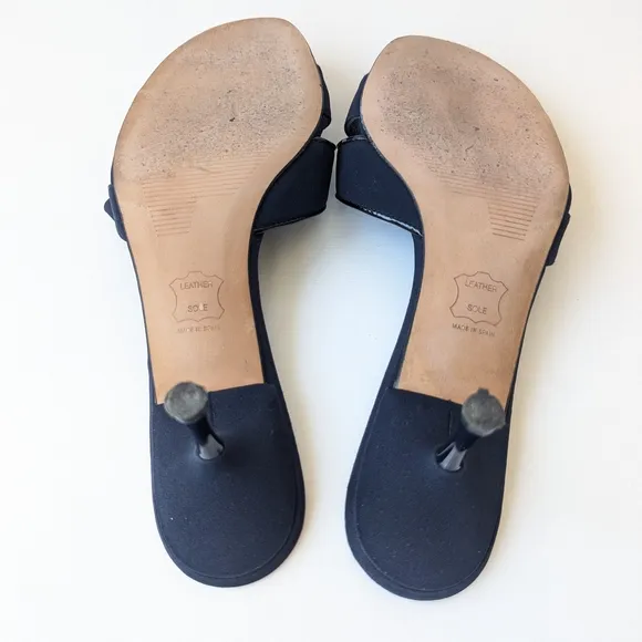 Stuart Weitzman Black Kitten Heel Mules