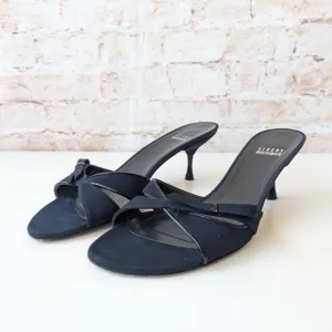 Stuart Weitzman Black Kitten Heel Mules