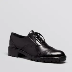 STUART WEITZMAN | Black Leather Laddie Oxford Shoes Lace Up Size 8 EUC!!!