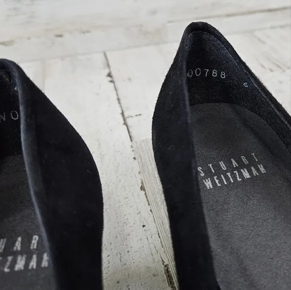 Stuart Weitzman Black Suede Kitten Heel
