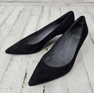 Stuart Weitzman Black Suede Kitten Heel
