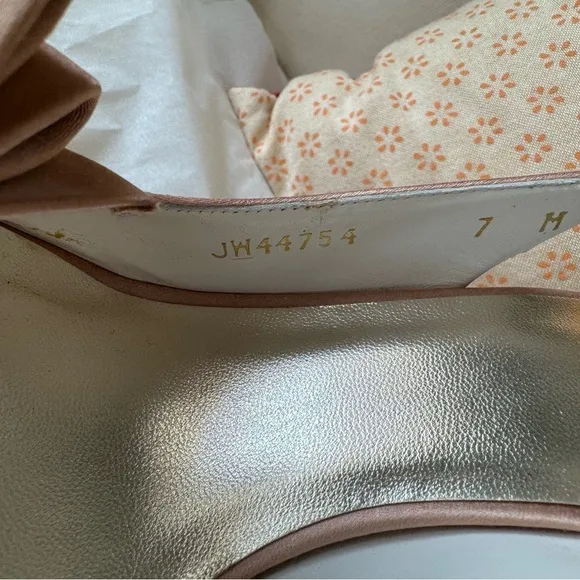 Stuart Weitzman Bow Rose Gold Special Occassion Slingback Heels🇪🇸made in Spain🇪🇸