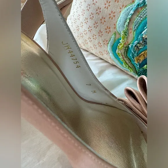 Stuart Weitzman Bow Rose Gold Special Occassion Slingback Heels🇪🇸made in Spain🇪🇸