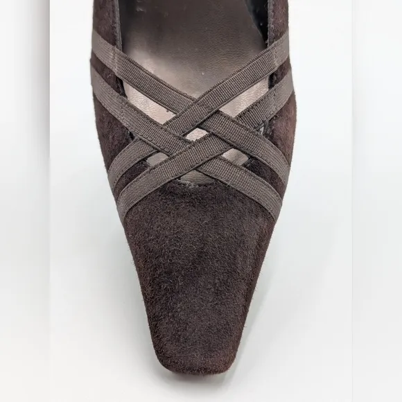 Stuart Weitzman Cola Brown Suede Limo Kitten Heels Pumps 7.5 M