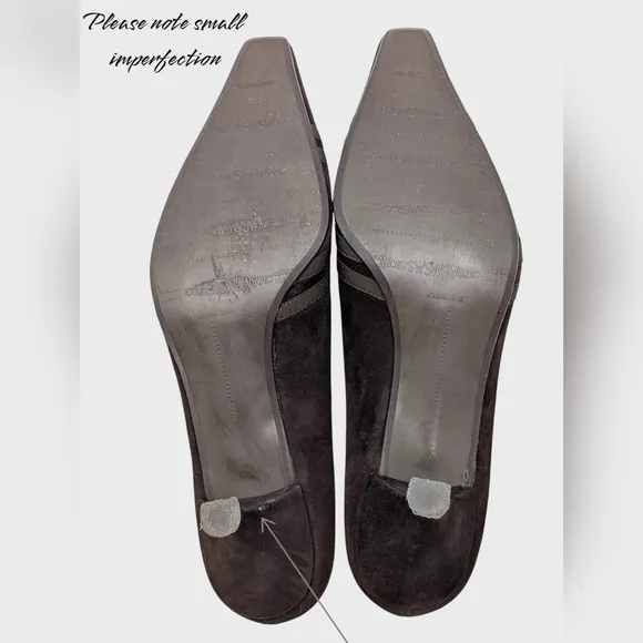 Stuart Weitzman Cola Brown Suede Limo Kitten Heels Pumps 7.5 M