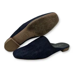 Stuart Weitzman Denim Blue Mules Slip-On Flat Shoes Casual Loafer Womens 7.5