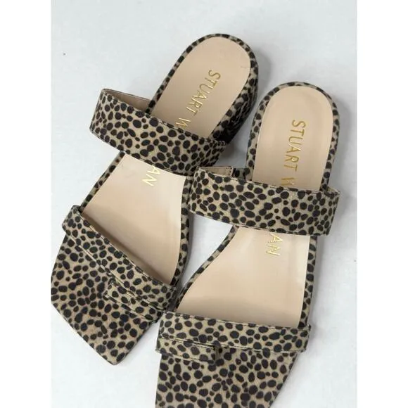 STUART WEITZMAN flat Maisie Leopard-Print slip on Mules  size 6