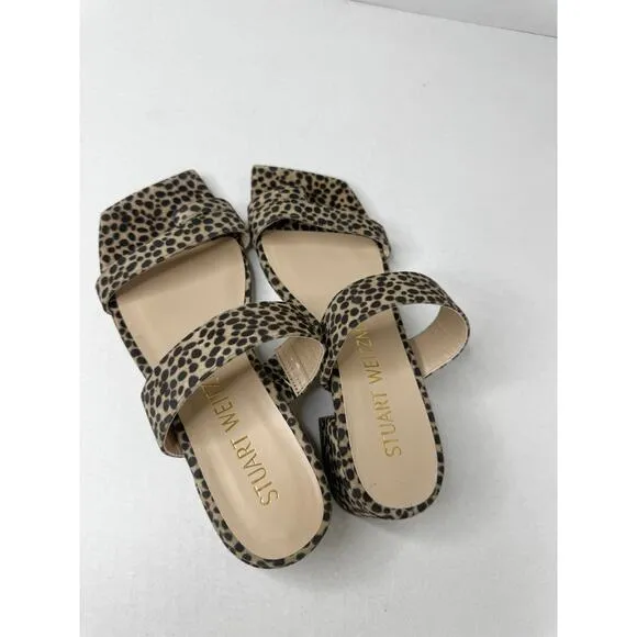 STUART WEITZMAN flat Maisie Leopard-Print slip on Mules  size 6