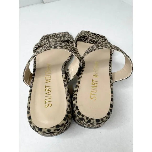 STUART WEITZMAN flat Maisie Leopard-Print slip on Mules  size 6