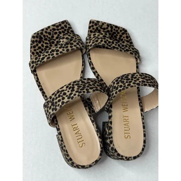 STUART WEITZMAN flat Maisie Leopard-Print slip on Mules  size 6