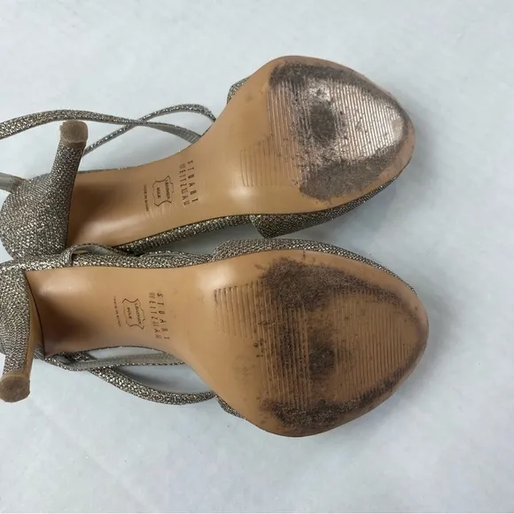 Stuart Weitzman Glitter Accent Slingback Heels