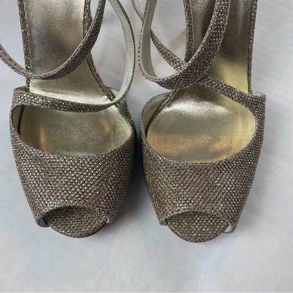 Stuart Weitzman Glitter Accent Slingback Heels