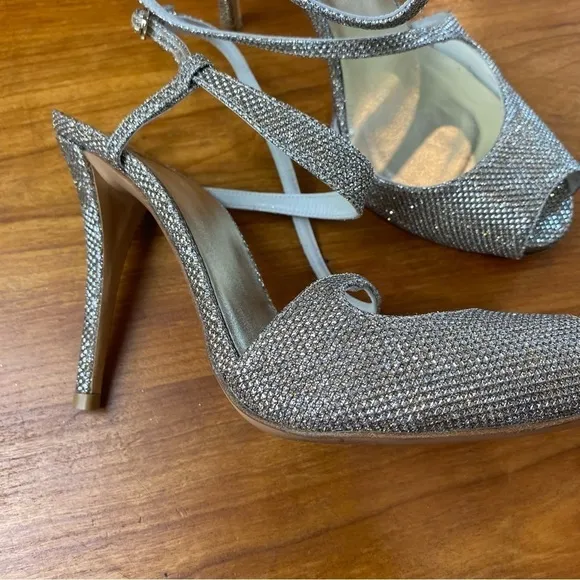 Stuart Weitzman Glitter Accent Slingback Heels
