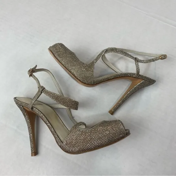 Stuart Weitzman Glitter Accent Slingback Heels