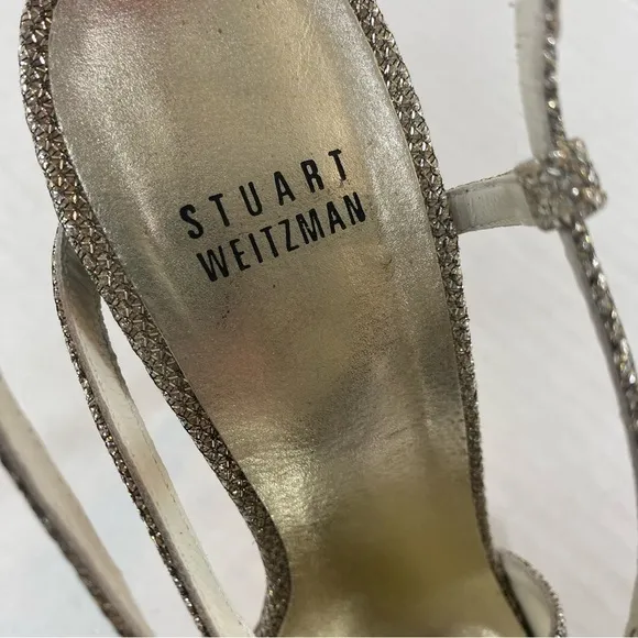 Stuart Weitzman Glitter Accent Slingback Heels