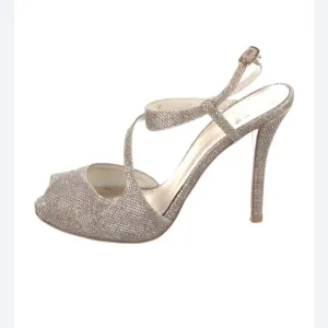 Stuart Weitzman Glitter Accent Slingback Heels