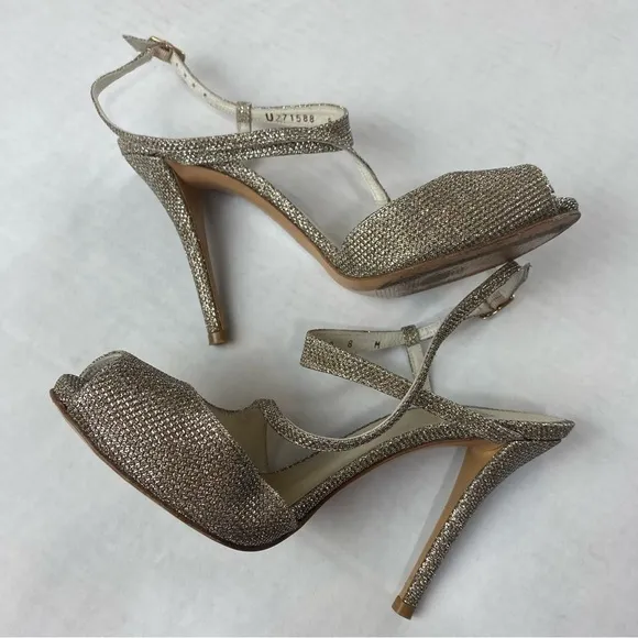 Stuart Weitzman Glitter Accent Slingback Heels