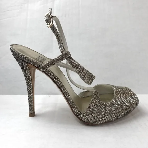 Stuart Weitzman Glitter Accent Slingback Heels