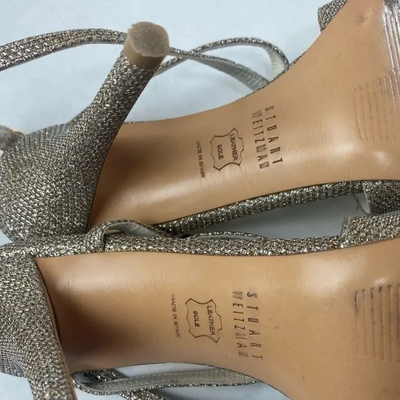 Stuart Weitzman Glitter Accent Slingback Heels