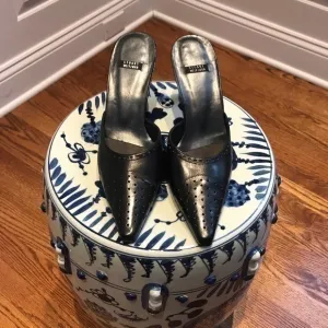 Stuart Weitzman Leather Pointed Mules sz 8.5