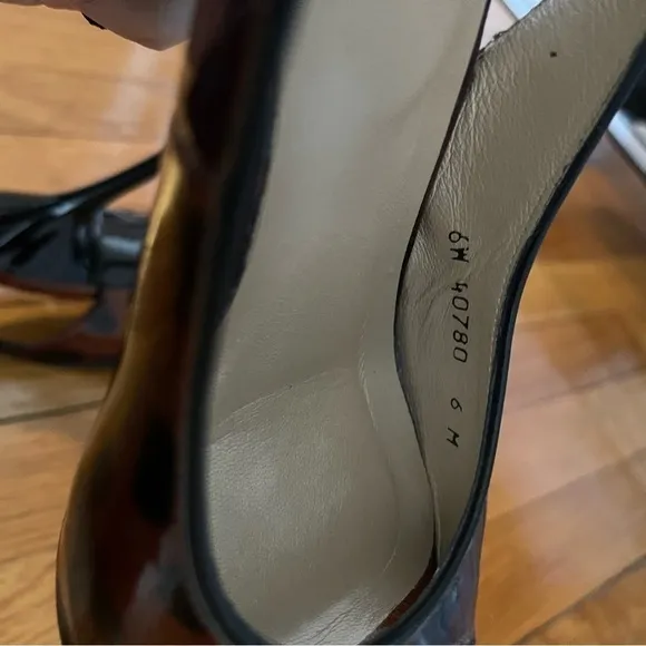 Stuart Weitzman Leopard Patent Slingback Heels
