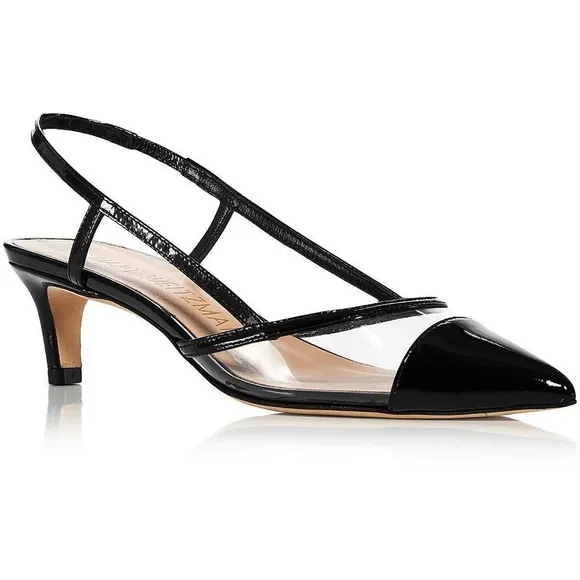 Stuart Weitzman Mondrian 50 Slingback Leather Heels Size 7
