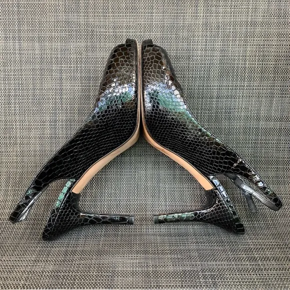 STUART WEITZMAN Patent Leather Snake Embossed Slingback Pumps Heels Women’s 9