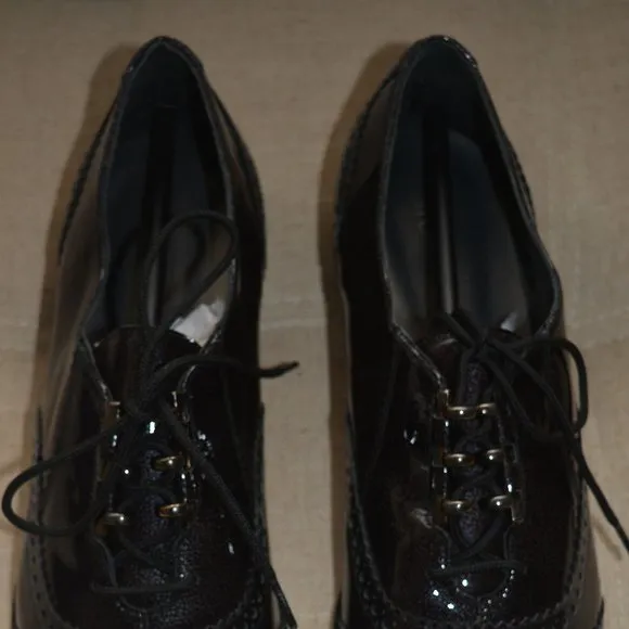 Stuart Weitzman Patent Leather Wingtip Oxfords