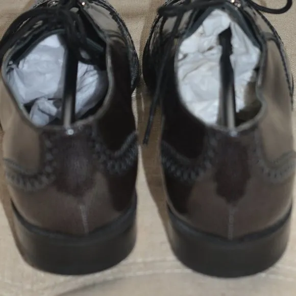 Stuart Weitzman Patent Leather Wingtip Oxfords