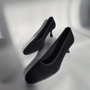 STUART WEITZMAN Perforated Suede Scoop Vamp Heels