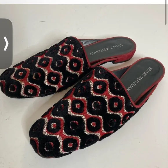 Stuart Weitzman Pipe Mulearky Mules Flat Loafers Slip On 8US used nice