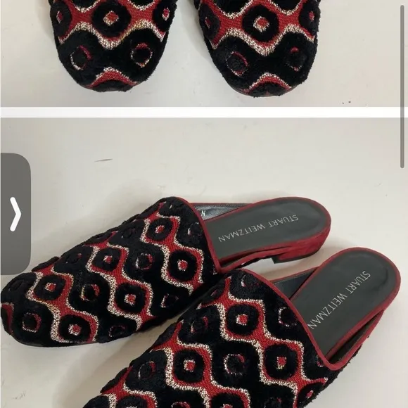 Stuart Weitzman Pipe Mulearky Mules Flat Loafers Slip On 8US used nice