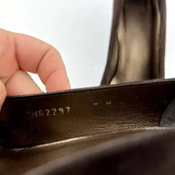 Stuart Weitzman Point Toe Criss Cross Kitten Heels Brown