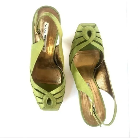 Stuart Weitzman satin slingback heels size 6.5