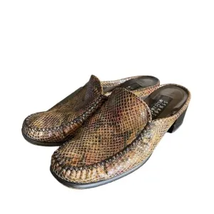 Stuart Weitzman Snake Skin Mules Size 6.5