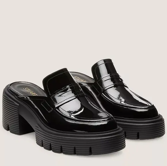 Stuart Weitzman Soho Patent Leathet Penny Loafer Mules. Size 10. Color B…