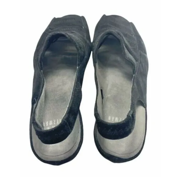 Stuart Weitzman Spando Suede Slingback Strappy Wedge Heels 7M EUC Orig $398
