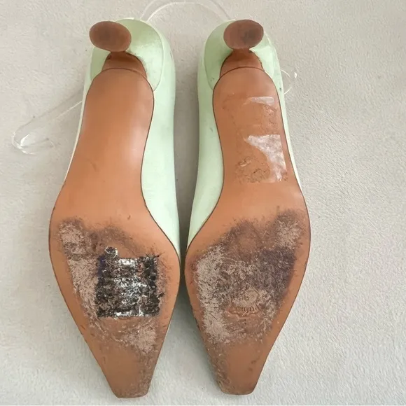 Stuart Weitzman Vintage Satin Kitten Heels Squared Toe 9.5 B