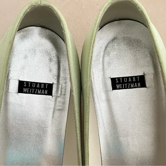 Stuart Weitzman Vintage Satin Kitten Heels Squared Toe 9.5 B