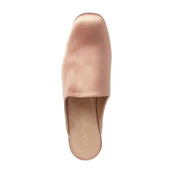 STUART WEITZMAN Womens Beige Mulearky Square Toe Block Heel Slip On Mules 9.5 M