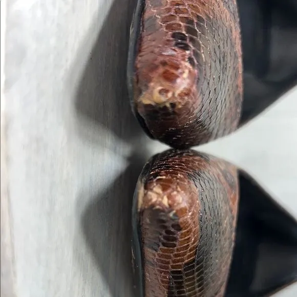Stuart Weitzman Brown Snakeskin Heels